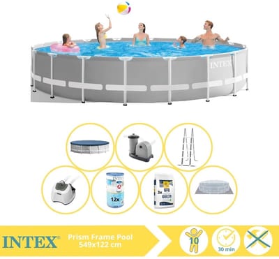 Intex Prism Frame Zwembad - Opzetzwembad - 549x122 cm - Inclusief Filter, Zoutsysteem en Zout