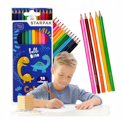 STARPAK Monster Kleurpotloden 12 Stuks - Levendige Kleuren voor Kinderen