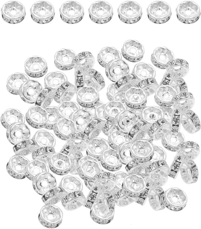 Kralen met gaten, metalen strass-kralen, sieradenaccessoires, doe-het-zelf armband-halsketting (6 mm)