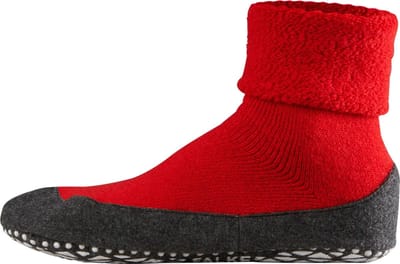 FALKE Cosyshoe Noppen op de zool wol huissokken heren rood - maat 45-46