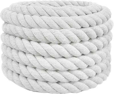 vidaXL - Katoenen - Touw - 30 - mm - 50 - m - Wit - 100% - katoen