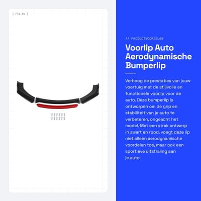 Dailygoods- Voorlip Universeel - Auto Voorbumper Lip Spoiler - Body Kit - Aerodynamische Accessoires - Zwart/Rood - Bescherming tegen Schade - Bumperlip