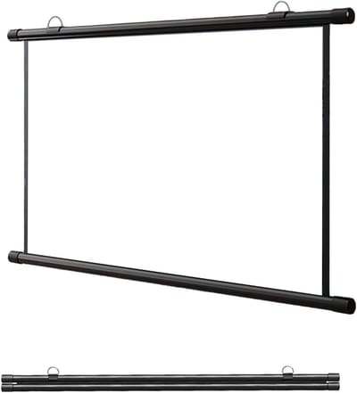 Draagbaar projectiescherm - Handmatig scherm - Thuisbioscoop presentaties - Zelfklevende haken mogelijk - 40-72 inch - Zwart