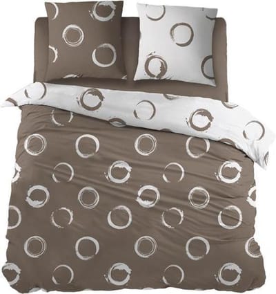 Snoozing Lieve - Flanel - Dekbedovertrek - Eenpersoons - 140x200/220 cm + 1 kussensloop 60x70 cm - Taupe