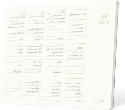 Weekplanner Dashboard - Dagelijkse Organizer - Taken Plannen - Dubbele Functie - 285 x 200 mm - Ivory Wit