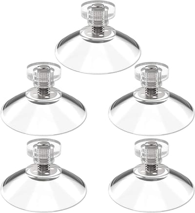 Dailygoods - Zuignap schroefhaken voor glas - 5 stuks veelzijdige zuignappen