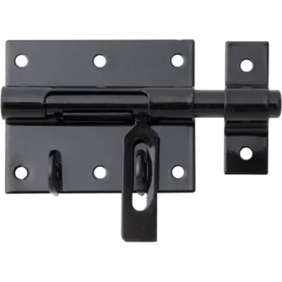 Alberts Boutsluitgrendel Met Platte Greep - Verzinkt Staal Zwarte Coating - 80x116 Mm
