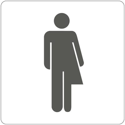 Pickup Route Acryl Genderneutraal, toiletten, WC, wit - 90 x 90 mm Pictogram zelfklevend deurbordje