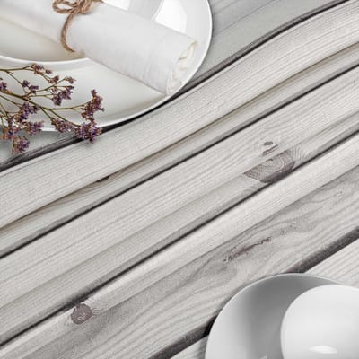 ANRO Tafelkleed Houtlook Grijs 130x90cm Rechte rand Afwasbaar Waterafstotend Binnen & Buiten