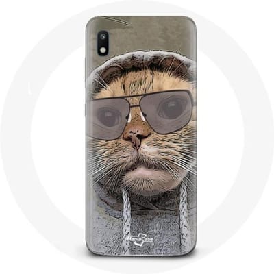 Hoesje voor Samsung Galaxy A10 Kat met grappige fotokap Dieren