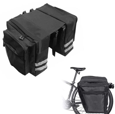 Ibenzoa® Fietstas Achterwiel - Dubbele Bagagedrager, Waterdicht, Zwart