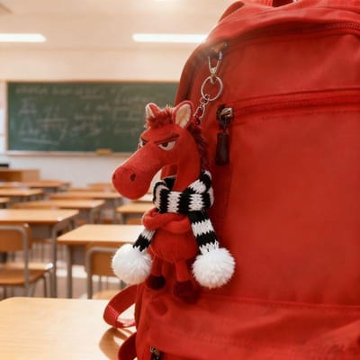 Porte-clés Cheval Noir Peluche Pendentif Sac à Dos Décoration Année du Cheval Peluche Cadeaux de Nouvel An Haute Qualité pour gray