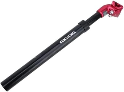 Fiets Zadelpen - Verende Pen - Comfortabel Fietsen - Sterke Constructie - 272 mm - Rood Zwart