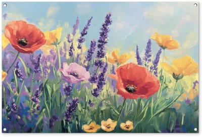 Dailygoods- Tuinposter 120x80 cm - Buitenschilderij - Tuinposters voor Buiten - Kleurrijk - UV-werende Inkt - Verticale Oriëntatie - Buitenposter