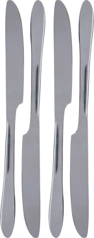 Excellent Houseware - 4x Messen tafelbestek - RVS - 23,5 cm - Tafel dekken - Bestek set - zilver