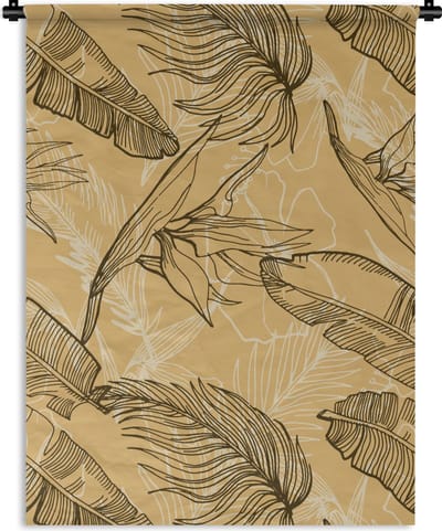 Wandkleed - Wanddoek - Bladeren - Zomer - Tropisch - Hawaii - 90x120 cm - Wandtapijt