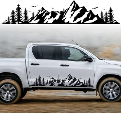 Dailygoods- Bergstickers Waterdicht Vinyl - Auto Sticker voor Auto Decoratie - Decoratieve Stickers - SUV's/Campers - 100 x 20 cm - Uniek Ontwerp - Autosticker