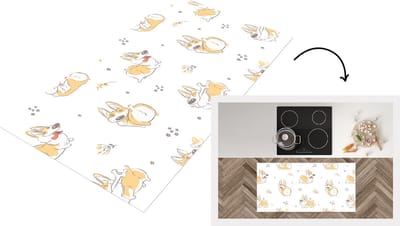 Keukenloper - Loper keuken - Patroon - Corgi - Hond - 120x60 cm - Keukenloper vinyl