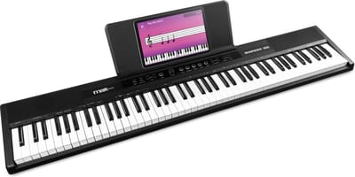 Digitale piano - MAX RhapsodyDP88 Piano Keyboard 88 toetsen - Met sustainpedaal en bladmuziekhouder
