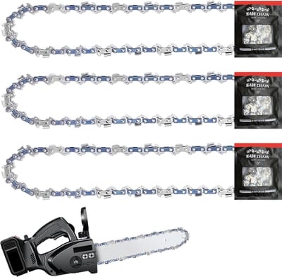 3 Pieces Saw Chains 1/4 Inch LP - 18.5 cm Rail - 37 Drive Links - 1.1mm Recoil Arm Chain - Mini Chainsaw - Vervangingsketting Compatibel met Makita, Bosch, Einhell, Oregon, Husqvarna