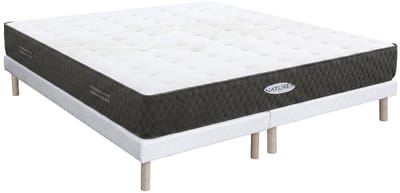 Vente-unique Set 180 x 200 cm gestoffeerde bedbodem + pocketverenmatras met kapokvezels, dikte 31 cm - SOREMA van NATUREA