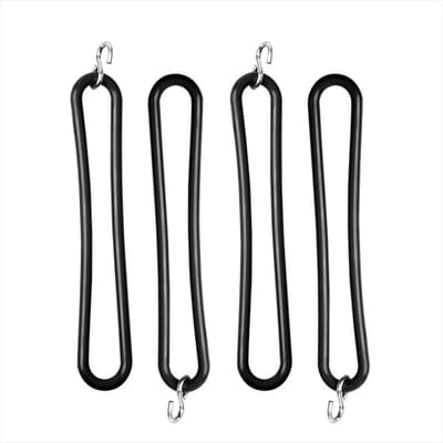 ProPlus Spanrubber - 20 cm - met S-haak - Zwart - 4 stuks