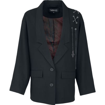 Gothicana by EMP - Gothic Blazer - Eternal Allure Oversize-Blazer mit Ketten-Schnürung - S tot XXL - voor Vrouwen - zwart