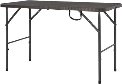 Tuintafel Opvouwbaar - Klaptafel Balkontafel - Buiten Zitten - Rotan Look - 120x60x74 cm - Bruin