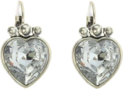 Behave - Oorbellen hanger hart zilverkleur transparant - Romantische look 2,6 cm