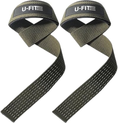 U Fit One Anti Slip Lifting Straps - Deadlift Straps - Gewichtshef - Powerlifting - Crossfit - Donker Groen
