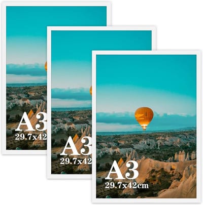 Set van 3x Witte Fotolijsten A3 - Wandlijsten voor Foto's en Posters