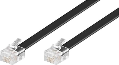 RJ12 - RJ12 telefoonkabel / zwart - 5 meter