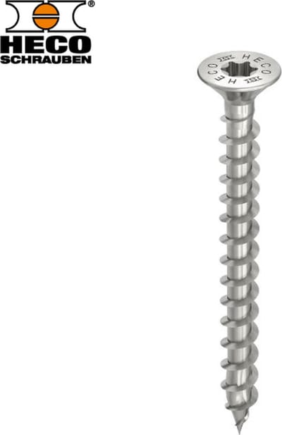 HECO TOPIX-Plus spaanplaatschroef 4x30mm - platkop - RVS - voldraad - HD-20 - 62025 (Per 200 stuks)