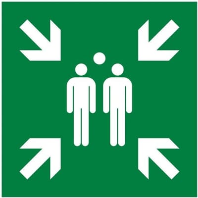 Exacompta Niet-zelfklevend polypropyleen bord Verzamelpunt 30x30 cm - Groen - 67120E