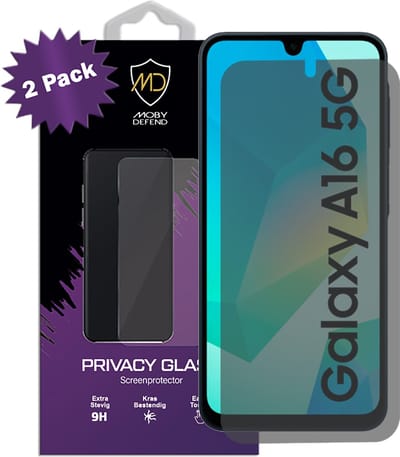 2-Pack MobyDefend Screenprotectors - Geschikt voor Samsung Galaxy A16 - HD Privacy Glass Screensavers