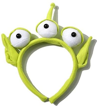 KIMU® Haarband Alien Groen - Drie Ogen Diadeem Antenne Limegroen - Lime Ufo Ruimtewezen Buitenaards Story Wezen Space Toy Drieoog Festival