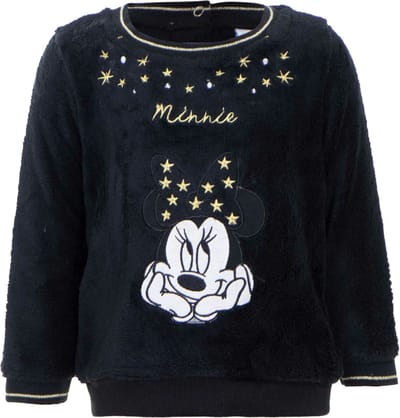 Disney Minnie Mouse sweater - Baby - Coral Fleece - Zwart/Goud - Maat 86 (24 maanden / 86 cm)