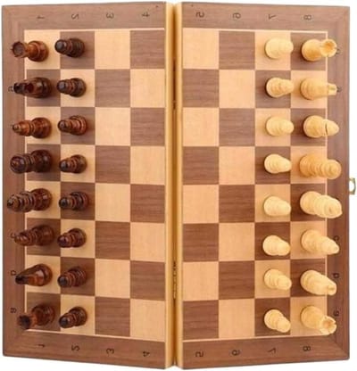 Schaakset - Schaakbord - Strategisch Spel - Magnetische Stukken - 29x29cm - Houtkleur