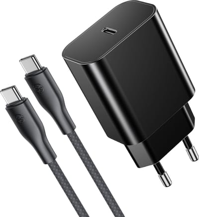 20w usb C Adapter + usb-C Kabels -Fast Charger - Snellader met usb C naar usb C Oplader - 1 Meter