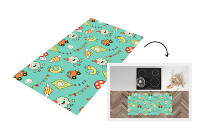 Keukenloper - Loper keuken - Patroon - Kinderen - Auto - Vogel - 120x60 cm - Keukenloper vinyl