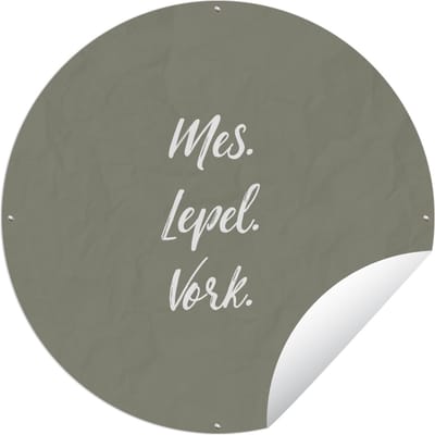 Tuincirkel Spreuken - Mes. Lepel. Vork. - Quotes - Bestek - 60x60 cm - Ronde Tuinposter - Buiten