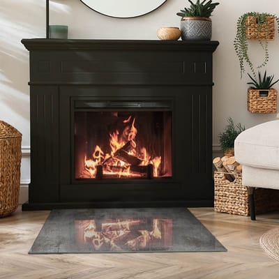 Coloray Vloerplaat Houtkachel - Vloerplaat Openhaard - 80 cm x 60 cm - Houtkachel Accessoires - Grijs Vloerplaat Kachel - Onderplaat - Plaat voor Onder Houtkachel - Open Haard Accessoires - Onderplaat Voor Houtkachel