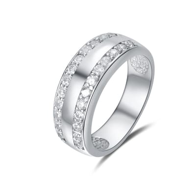 Quiges - Ring Klassiek Solitair in Vintage Stijl van 925 Zilver met Zirkonia Stenen Transparant - QSR11617
