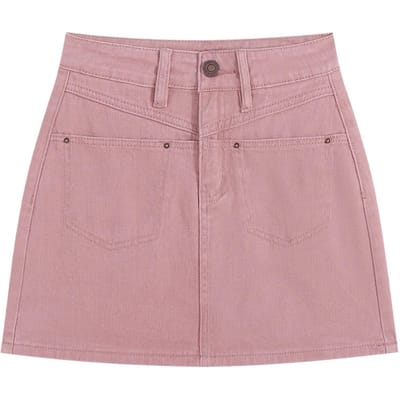 Denim Korte Rok voor Dames met Grote Maat Hoge Taille Slankmakend Heupbedekkend Heupen A-lijn Anti-blootstelling Heupbedekkende Rok S roze