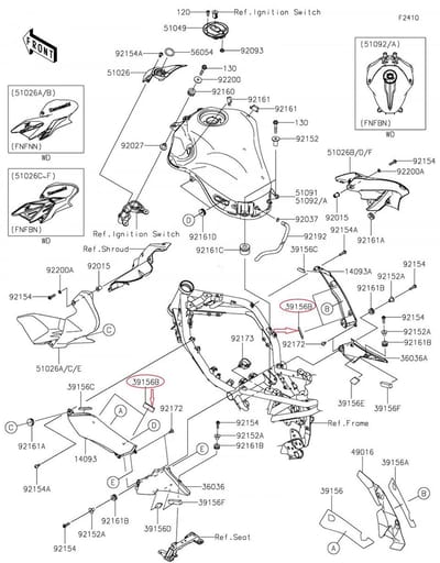 Mousse amortisseur pour moto Kawasaki 900 ZR 39156-2191 20x50x5 Neuf