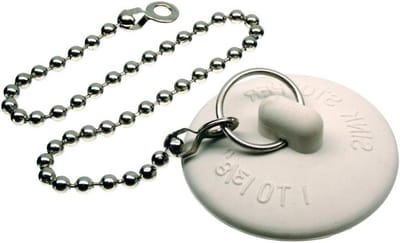 Spoelbak Afvoer - Gootsteen Stop - Water Dicht Houden - Vlekbestendig Rubber - 1 tot 1-3/8 inch - Wit