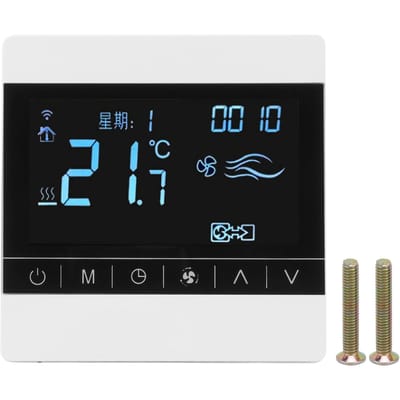 Thermostaat LCD Ventilatorkonvector Airconditioner Paneelschakelaar Huishoudelijke Slimme Temperatuurregelaar AC 220V white