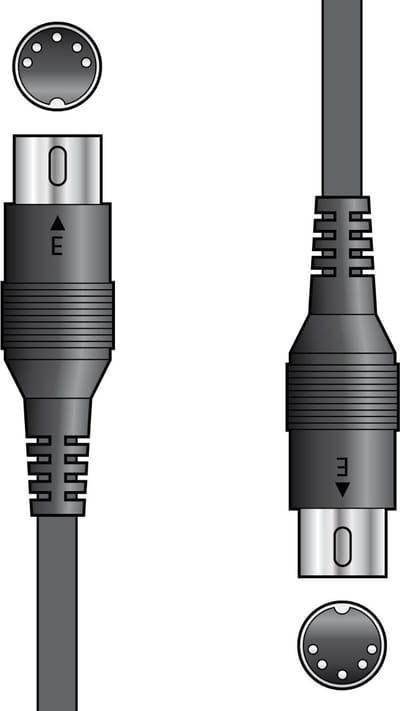 Midi kabel 5-pins Din stekker aan beide zijde 3m