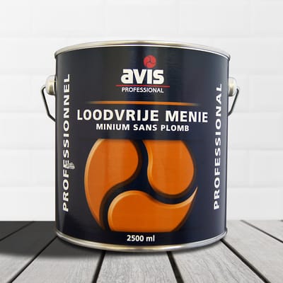 Avis Loodvrije Menie Oranje - 2.5 liter- Grondverf - Dekkend - Buiten - Mat -