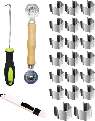 Schermgereedschapset - Reparatieset Horren - Schermen Monteren - Dubbele Rol - 20 Delig - Zilver
